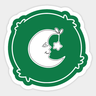 crescent moon and stars Sticker